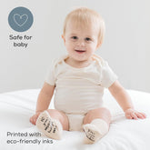 Baby Socks Gift Set - 6 Pairs of Infant Socks with Adorable Quotes - Ready-To-Gift Packaging - Blues